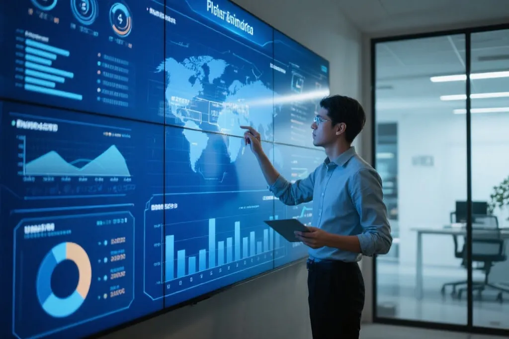 专业数据分析师在可视化界面操作